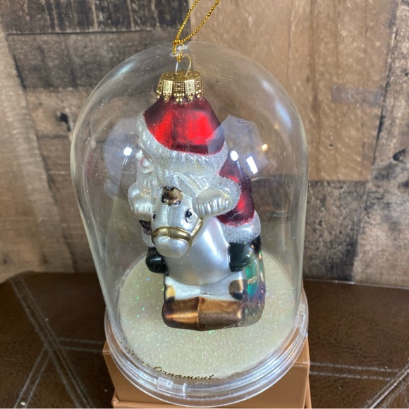 Designers Studio Hand Crafted Glass Santa on a Rocking Horse Christmas Ornament - Picture 5 of 10